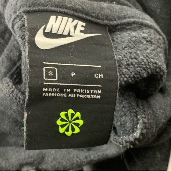 Nike Women Size Small Hoodie Sweatshirt Pullover Top Black Gray Swoosh Logo - Picture 7 of 8